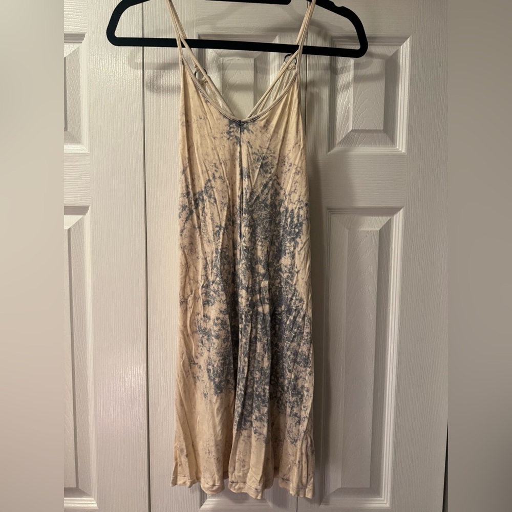 American Eagle Outfitters Blue and Cream Tie-Dye Dress